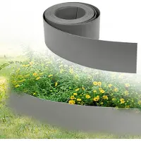 TolleTour Bordure de pelouse plastique Bordure de pelouse flexible Bordure de parterre de fleurs Bordure de tonte Barrière anti-racines Gris 1000*12.5*0.2cm