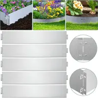 TolleTour Bordure de pelouse Bordure de chemin Métal Bordure de parterre Galvanisé Palisade 100x18cm 40m