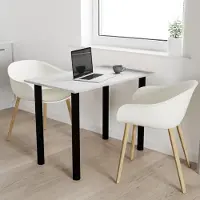 AKKE table en béton avec pieds noirs LxlxH : 60x40x74 cm