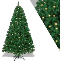 TolleTour Sapin de Noël artificiel 210cm Sapin artificiel avec éclairage LED Sapin pour décoration de Noël
