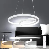 ZMH Lampe suspendue de table à manger Lampe à suspension LED : 40CM Blanc Lampe suspendue Moderne Lampe à suspension Design Lampe de salle à manger Dimmable Lampe de table à manger avec télécommande