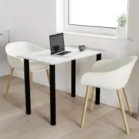 AKKE Table gris clair avec pieds noirs LxlxH : 100x40x74 cm