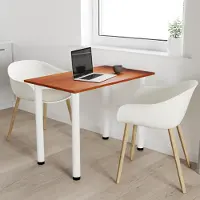 AKKE Locarno Table de salle à manger avec pieds blancs LxlxH : 100x50x74 cm
