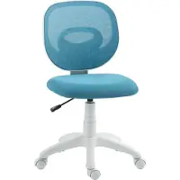 Fortuna Lai Chaise de bureau Chaise de bureau ergonomique avec dossier en forme de C, réglable en hauteur Bleu