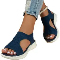 ASKSA Sandales Femme Été Mesh Chaussures Orthopédiques Confortables Slingback Muffin Semelle souple Chaussures d'été Sandales Femme Été Confortables Sandales Plateau Élégant, Bleu, Taille : 41
