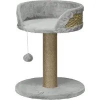 SUCCESS COURIER Petit arbre à chat, 49 cm, arbre à chat avec balle, plate-forme de repos, arbre d'escalade pour chats jusqu'à 4 kg, jute gris
