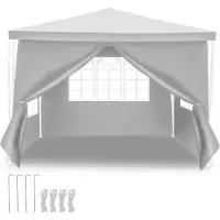 Yakimz Pavillon Réceptions de mariage Tente de réception PE Facile à monter 3x3m Blanc