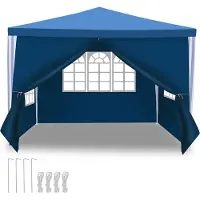 SWANEW Pavillon Réceptions de mariage Tente de réception PE Facile à monter 3x3m Bleu