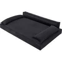 Stanis³aw Jurga Lit pour chien Canapé pour chien Coussin pour chien Corbeille pour chien Canapé pour animal Corbeille Canapé Lit, nettoyage facile, noir, taille XL : 99x66 cm