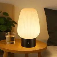 ZMH Lampe de chevet LED Lampe de table Batterie Lampe de table Sans fil Rechargeable Batterie Lampes de table USB Blanc Lampes de table 3000K-6500K Lampe pour la cuisine