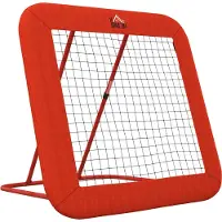 Fortuna Lai Rebounder pour football pliable, réglable en hauteur sur 5 niveaux, avec bordure de protection, piquets, panneau de rebond, filet pour handball, volley-ball, basket-ball, rouge
