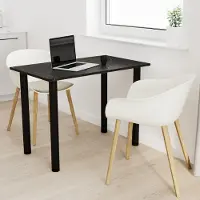 AKKE Stein Black Fosil Table avec pieds noirs LxlxH : 70x60x74 cm