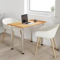 AKKE aulne table de cuisine avec pieds chromés LxlxH : 90x60x74 cm