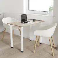 AKKE Trüffel Table de salle à manger avec pieds blancs LxlxH : 60x40x74 cm