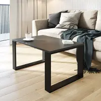 AKKE Anthracite Table basse avec pieds noirs LxlxH : 80x35x45 cm