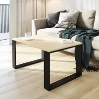 AKKE Table basse en érable avec pieds noirs LxlxH : 120x60x55 cm