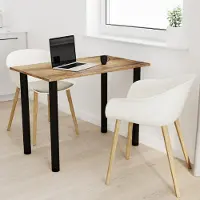 AKKE Table en bois rétro avec pieds noirs LxlxH : 100x60x74 cm