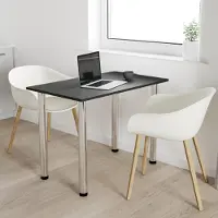 AKKE Anthracite Table de cuisine avec pieds chromés LxlxH : 110x65x74 cm