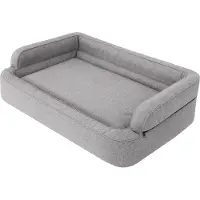 Stanis³aw Jurga Lit pour chien, Meuble pour animaux, Lit pour chat, Housse amovible, Panier pour chien, Coussin pour chien, Chaise longue pour chien, Couchage, Canapé pour chien, Gris, L : 78x47 cm