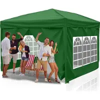 TolleTour Pavillon pliable 3 x 3m Pavillon pliable Tente de jardin, protection UV 50+ Pavillons & tentes de réception Tente de réception avec 4 côtés Vert