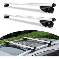 TolleTour Kit de barres de toit pour différents modèles argentés Barres de toit en aluminium Universal 124cm Porte-bagages avec serrure de sécurité