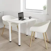 AKKE Blanc Craft Table de salle à manger avec pieds blancs LxlxH : 100x55x74 cm