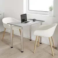 AKKE Light Graphite Table de cuisine avec pieds chromés LxlxH : 70x40x74 cm