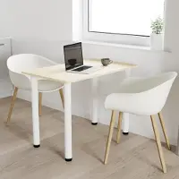 AKKE Table de salle à manger en érable avec pieds blancs LxlxH : 80x60x74 cm