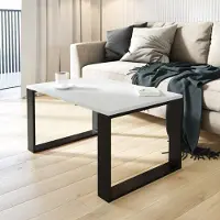 AKKE Table basse gris clair avec pieds noirs LxlxH : 50x50x55 cm