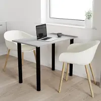 AKKE Light Graphite Table avec pieds noirs LxlxH : 100x60x74 cm