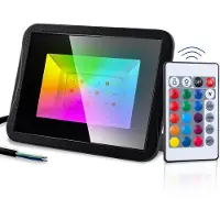 EINFEBEN Projecteur LED RGB 30W avec télécommande, 16 couleurs et 4 modes, IP65 étanche, projecteur LED à changement de couleur pour l'éclairage extérieur et de jardin [Classe énergétique A++]