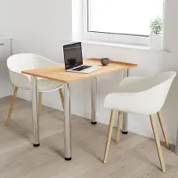 AKKE Bavaria Table de cuisine en hêtre avec pieds chromés LxlxH : 80x50x74 cm