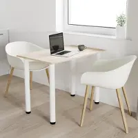AKKE Sonoma Table de salle à manger avec pieds blancs LxlxH : 120x60x74 cm