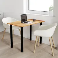 AKKE table en aulne avec pieds noirs LxlxH : 110x65x74 cm