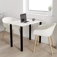 AKKE Blanc Craft Table avec pieds noirs LxlxH : 90x60x74 cm