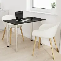 AKKE Stein Black Fosil Table de cuisine avec pieds chromés LxlxH : 90x60x74 cm