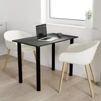 AKKE Table anthracite avec pieds noirs LxlxH : 50x50x74 cm