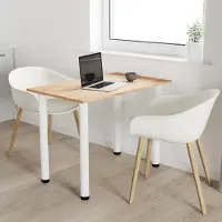 AKKE Gold Craft Table de salle à manger avec pieds blancs LxlxH : 65x65x74 cm