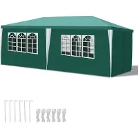 Yakimz Pavillon Tente de jardin - Tente de plage pratique, montage facile avec Easy-Klett, idéale pour les fêtes Vert 3x6m