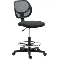 Fortuna Lai Chaise de bureau debout, chaise de bureau ergonomique réglable en hauteur, chaise pivotante avec repose-pieds réglable, noir, pour un travail confortable