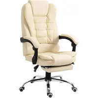 Fortuna Lai Fauteuil de bureau avec repose-pieds, chaise de bureau réglable en hauteur avec fonction d'inclinaison et accoudoirs, similicuir, ergonomique