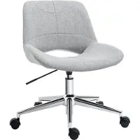 Fortuna Chaise de bureau Lai sans accoudoirs, chaise de bureau réglable en hauteur, chaise pivotante stable jusqu'à 110 kg, gris clair pour un travail confortable