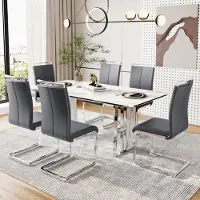 Fortuna Chaise cantilever (4 pcs), Chaise de salle à manger, Set de 4, Chaise rembourrée, en similicuir, supporte jusqu'à 120 kg