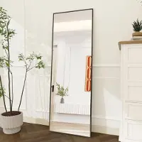ProximaX Miroir sur pied 173x63 cm - Noir, carré, design minimaliste aux lignes épurées - Moderne & polyvalent