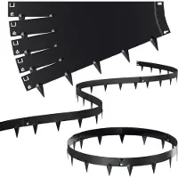 TolleTour Bordure de pelouse Défense contre les limaces Galvanisé Clôture à fleurs Bordure de séparation Bordure de jardin Acier 100x18cm 60m Noir