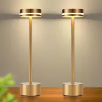 ZMH LED Lampe de table 2ER Lampe de table Batterie Sans fil Lampe de chevet Dimmable avec USB-C Rechargeable Batterie Touch Lampe Or Lampes de table pour chambre à coucher Salle à manger Bureau