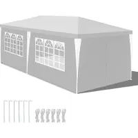 TolleTour Pavillon de jardin avec parties latérales deux portes tente étanche avec tuyaux en spirale