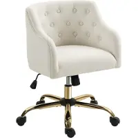 Fortuna Chaise de bureau Lai, chaise de bureau pivotante, chaise de bureau réglable en hauteur avec fonction bascule, aspect lin, chaise de maquillage pour chambre à coucher, bureau, beige