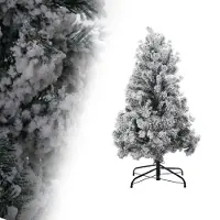 TolleTour Arbre de Noël flocage poussière de neige Décoration de Noël Arbre artificiel 150cm avec poussière de neige