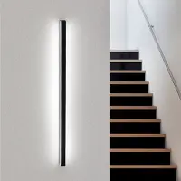 ZMH LED Applique murale intérieure Noir Blanc Froid 100CM 32W Moderne Couloir Up Down Eclairage mural pour salon cuisine chambre hôtel